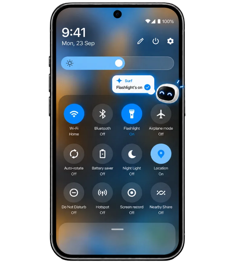 Supplied Surf artwork showing stay in your app